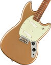 1964年以降、NirvanaからThe 1975に至るまでトレンドをリードするプレイヤー達の手によって、Mustangモデルはフェンダーサウンドとフェンダースタイルをステージやスタジオに届けてきました。リニューアルされてパフォーマンス重視の特徴が加わったMustangは、一晩中でも弾いていられるほど非常に快適なショートスケールに近代的なエレクトロニクスを備えたクラシックなスタイルを誇ります。 シングルコイル2基は、一つ一つの音とコードの鳴りに伝統的なフェンダートーンを奏でます。これら低出力のピックアップは、ベルのような高音域ハーモニクス、パンチの効いた中音域、厚みのある低音域をバランスよく備えた音を出し、ミキサーを通しても失われません。マスターボリュームとトーンコントロールは3ウェイピックアップスイッチと共に音を作り出します。22本のミディアムジャンボフレットを装備した9.5インチラジアスのメイプル指板に、Cシェイプのメイプルネックは、あらゆる演奏スタイルに適しており、小さめの手のプレイヤーやコードを拡張して用いるプレイヤーにとって理想的です。6サドルストリングスルーボディのハードテイルStratブリッジによりサスティーンが向上します。 コンパクトサイズのボディはエネルギッシュなステージパフォーマンスに最適であり、小柄な人々にとって理想的であるとともに、人間工学に基づく洗練されたデザインを有しています。熱狂的人気を誇るMustangは、スチューデントモデルを原点にグランジやモダン・オルタナティヴ・ロックの礎を築くアンダーグラウンドの覇者にまで進化を遂げました。 主な仕様 Series PlayerBody Material AlderBody Finish Gloss PolyesterNeck Maple, “C” ShapeNeck Finish Gloss Polyester (547, 572), Satin Urethane (505, 506, 553, 556, 598)Fingerboard Maple or Pau Ferro, 9.5” (241 mm)Frets 22, Medium JumboPosition Inlays Black Dot (Maple), White Dot (Pau Ferro)Nut (Material/Width) Synthetic Bone, 1.650” (42 mm)Tuning Machines Standard Cast/SealedScale Length 24” (610 mm)Bridge 6-Saddle Strings-Through-Body StratR Hardtail with Bent Steel SaddlesPickguard 3-Ply Black (547), 3-Ply Mint Green (553, 572), 4-Ply Aged White Pearloid (505, 506, 556, 598)Pickups Mustang Single-Coil (Bridge), (Middle), MustangR Single-Coil (Neck)Pickup Switching 3-Position Toggle: Position 1. Bridge Pickup, Position 2. Bridge And Neck Pickups, Position 3. Neck PickupControls Master Volume, Master ToneControl Knobs Black Plastic (547, 572), Knurled Flat-Top (553), Vintage Style Black Plastic Jazz Bass (505, 506, 598, 556)Hardware Finish Nickel/ChromeStrings Fender USA 250R Nickel Plated Steel (.010-.046 Gauges) ■保証:2年 ※画像はサンプルです。 複数のモールに掲載されているため、売却に伴う商品情報の削除は迅速を心掛けておりますが必ずしもリアルタイムではございませんので、ご注文後に万一売り切れとなっておりました際は誠に申し訳ございませんがご容赦くださいませ。 UD20200218