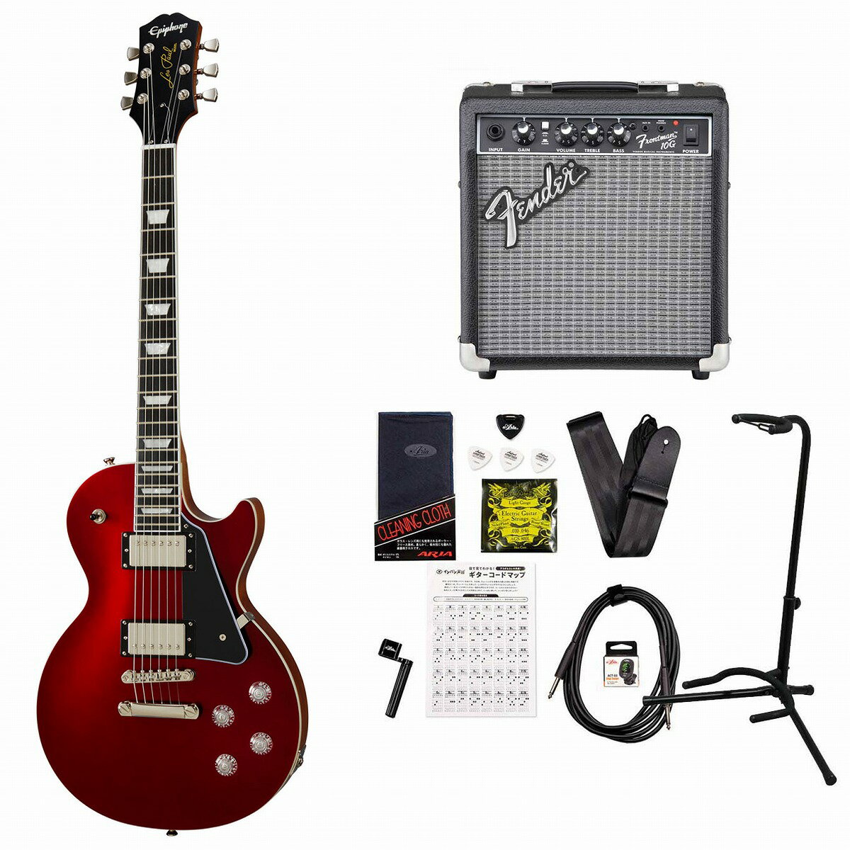 Epiphone / Les Paul Modern Vintage Sparkling Burgundy エピフォン レスポール エレキギター FenderFrontman10Gアンプ付属エレキギター初心者セット【YRK】《+4582600680067》