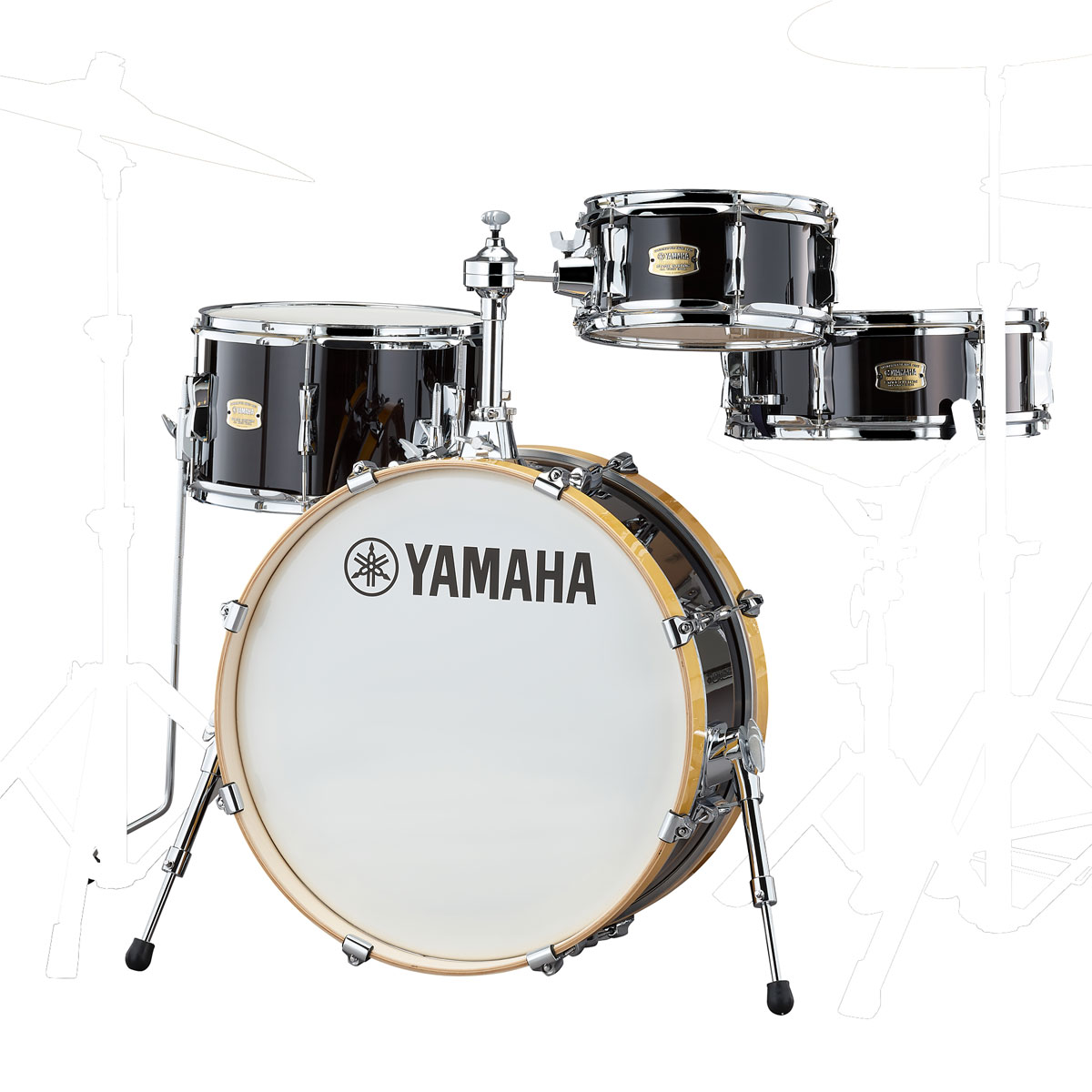 YAMAHA Stage Custom Hip (SBP0F4H) ヤマハドラムの代名詞ともいえる100%バーチシェルを使用したステージカスタムシリーズのコンパクトキット。20"×8"の浅胴バスドラムを採用することで、バスドラムが持つ低音域はそのままにコンパクトなセッティングを実現しました。フロアタムはスナッピーを搭載しており、フロアタイプのスネアドラムとして演奏可能。サブスネアとして、多様な音楽ジャンルで性能を発揮します。 【キット内容】 ●バスドラム 20"x8" ●フロアタム 13"x8" ●タムタム 10"x5" ●スネアドラム 13"x5 ●タムクランプCL940LB付属 ※注：シンバル類、スタンド類、フットペダル、ドラムスツール、ドラムスティックは別売です。スネアスタンドも別売ですのでご注意ください。 主な特長：独特なサイズ構成・バーチ材100%シェル・コンパクトなセッティング ステージカスタムヒップは、コンパクトドラムセットとして新たなコンセプトを実現する為、ユニークなサイズ構成を採用、20“x8”バスドラム、13”x8”フロアタム、10”x5“タムタム、13”x5”スネアドラムにて構成されるシンプルな4点キットとなります。13”x8”のフロアタムにスナッピー(20本)を搭載しておりフロアタイプのスネアドラムとして演奏可能、サブスネアとして多様な音楽ジャンルにて性能を発揮します。シェルにはバーチ材100%、6プライシェルを採用。バーチ材特有の中低音域の豊かさと共に抜けのよいシェル鳴りを実現します。ドラムセット4点全てに浅胴シェルを採用したことで、自宅や小スペースライブ環境でのセッティングにおいて、その性能を最大限発揮します。また、コンパクトドラムセットならでは運搬性能も兼ね揃えています。 バスドラムフープにはナチュラルウッドカラーのウッドフープを採用し木のぬくもりを感じられるフィニッシュとなっています。 ◎20"×8"のバスドラム： 口径20インチ・深さ8インチのバスドラムを採用することで、バスドラムの特徴である豊かな低音域の鳴り、コンパクトなセッティング、双方を実現しています。 ◎スナッピー搭載のフロアタム： フロアタムは20本タイプのスナッピーを搭載しており、フロアタイプのスネアドラムとして演奏可能。ジャズやポップ・ミュージックだけでなく、ヒップホップ、R&Bなどあらゆる音楽ジャンルで性能を発揮します。 ◎コンパクトなセッティング： 通常のバスドラムより薄い浅胴のシェルとすることでセット全体が非常にコンパクトとなり、小さな会場でも容易にセッティング可能です。 ◎100%バーチシェル： シェルには、ヤマハドラムの代名詞ともいえるバーチ材100%、6プライシェルを採用。バーチ材特有の中低音域の豊かさとともに、抜けの良いシェル鳴りを実現します。 ◎ボールマウント＆クランプ： ヤマハ独自のボールマウントとクランプは、ウイングボルトでスティールプレートを締め付け、内蔵された硬質合成樹脂ボールを固定するため、すぐれた安定性と正確な位置を保ちながらドラムをあらゆる角度にセットすることができます。 ◎自宅練習にも最適： コンパクトなサイズ構成のステージカスタムヒップに、Zildjianシンバル「L80 ローボリュームシリーズ」（※別売）と消音性能に優れた市販のメッシュヘッド（※別売）をセットすることで、自宅練習に最適な消音かつコンパクトな練習セットをつくることが可能です。さらにエレクトロニックアコースティックドラムモジュール「EAD10」（※別売）、ドラムトリガー「DT50S / DT50K」（※別売）を組み込むことで、様々なサウンドが演奏可能なハイブリッドドラムキットを楽しむことができます。 ※説明書等は付属しません。 ■保証:無し UD20200402