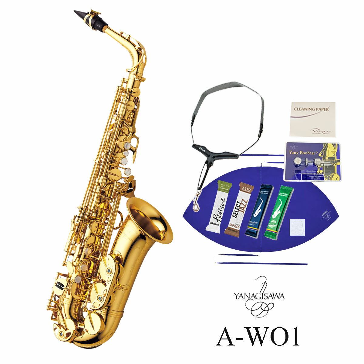 【あす楽対象商品】Yanagisawa / A-WO1 ヤナギサワ アルトサックス ダブルオーシリーズイエローブラス ラッカー仕上 《オリジナルセット》【5年保証】