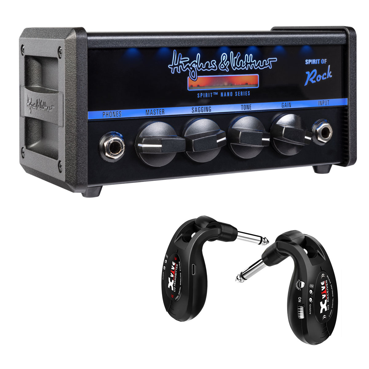 【あす楽対象商品】Hughes & Kettner / SPIRIT OF Rock & Xvive U2 HUK-SPNANO/RU2 【SPIRIT NANO Wireless Package】ヒュースアンドケトナー ミニ アンプ ヘッド ワイヤレスシステム【PNG】