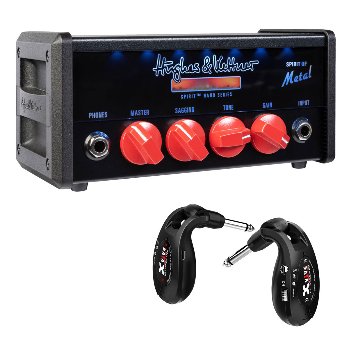 Hughes & Kettner / SPIRIT OF Metal & Xvive U2 HUK-SPNANO/MU2 【SPIRIT NANO Wireless Package】ヒュースアンドケトナー ミニ アンプ ヘッド ワイヤレスシステム【PNG】