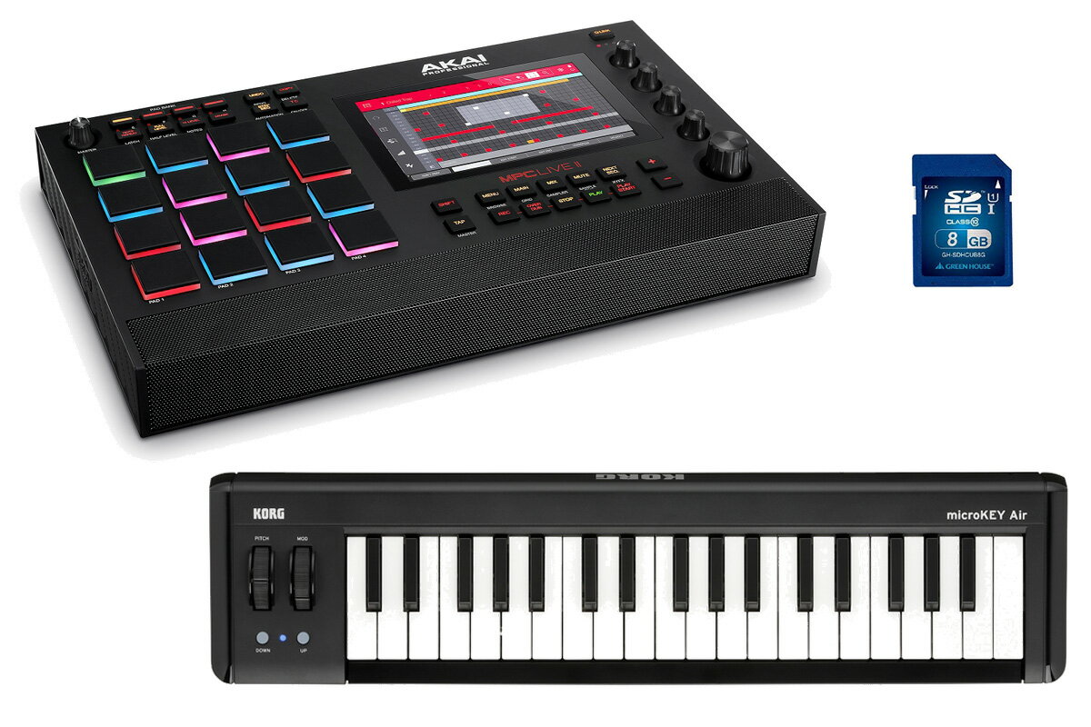 【あす楽対象商品】AKAI Professional / MPC Live II【microKEY AIR 37 セット！】モニタースピーカー内蔵スタンドアローンMPC《SDカード付き》【PNG】