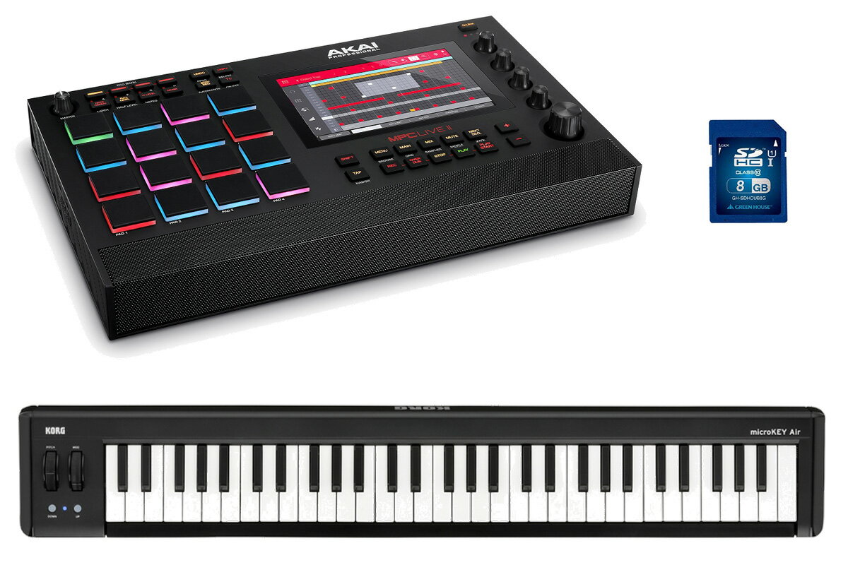 【あす楽対象商品】AKAI Professional / MPC Live II【microKEY AIR 61 セット！】モニタースピーカー内蔵スタンドアローンMPC《SDカード付き》【PNG】