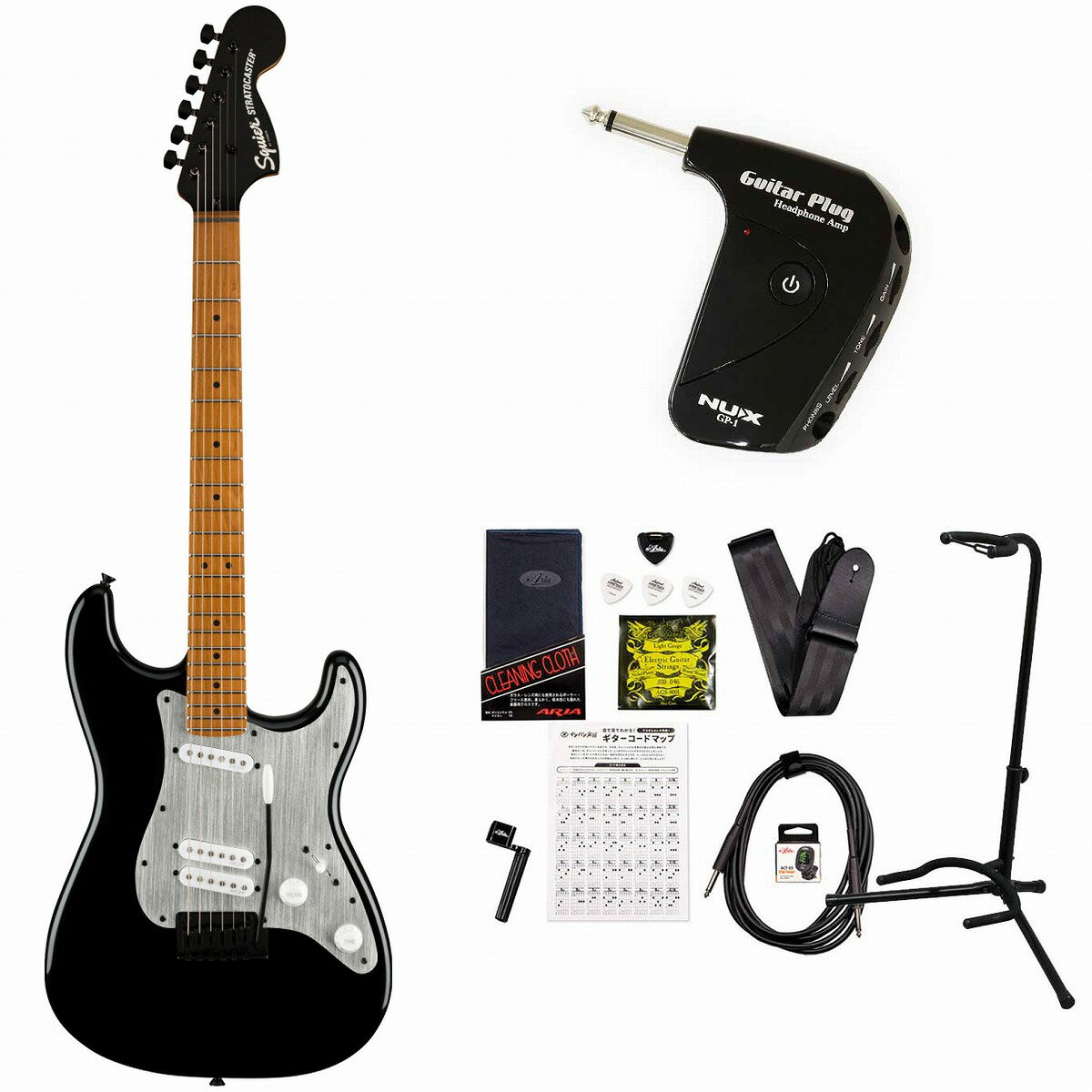 Squier / Contemporary Stratocaster Special Roasted Silver Anodized Pickguard Black GP-1アンプ付属エレキギター初心者セット【YRK】《 4582600680067》