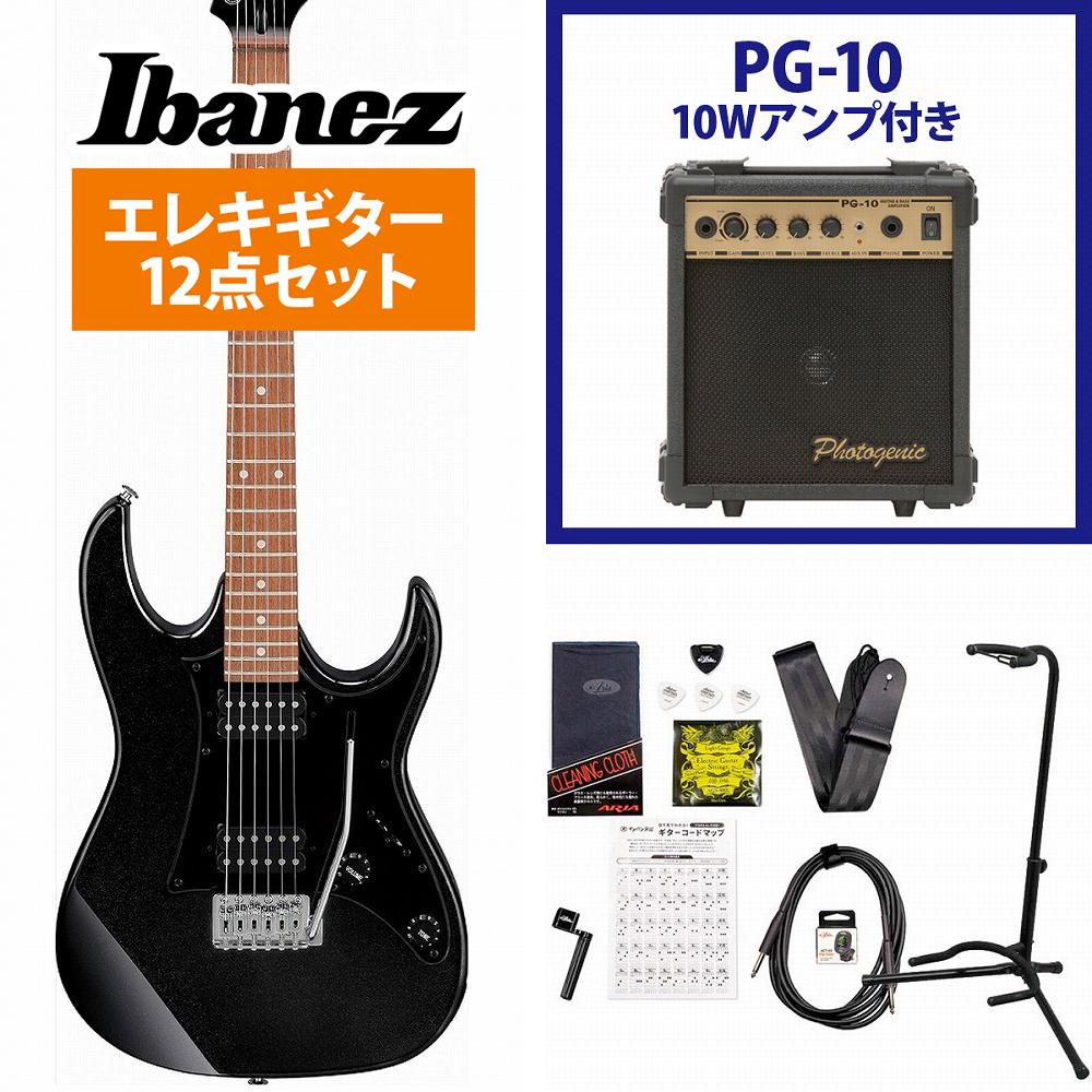 Ibanez / GRX20-BK Black Night GIO Series アイバニーズ 入門用 海外限定モデル PG-10アンプ付属エレキギター初心者セット【YRK】 《 4582600680067》《純正ストラッププレゼント / 2100000692644》