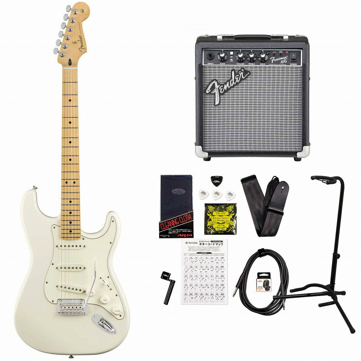 《限界突破特価!》Fender / Player Series Stratocaster Polar White Maple Frontman10Gアンプ付属エレキギター初心者セット《+4582600680067》