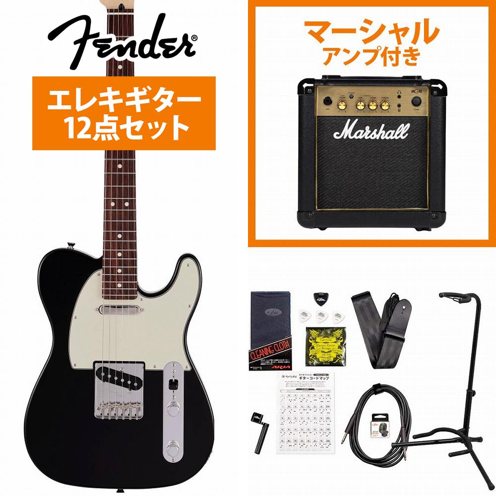 Fender / Made in Japan Junior Collection Telecaster Rosewood Fingerboard Black MarshallMG10アンプ付属エレキギター初心者セット《 4582600680067》