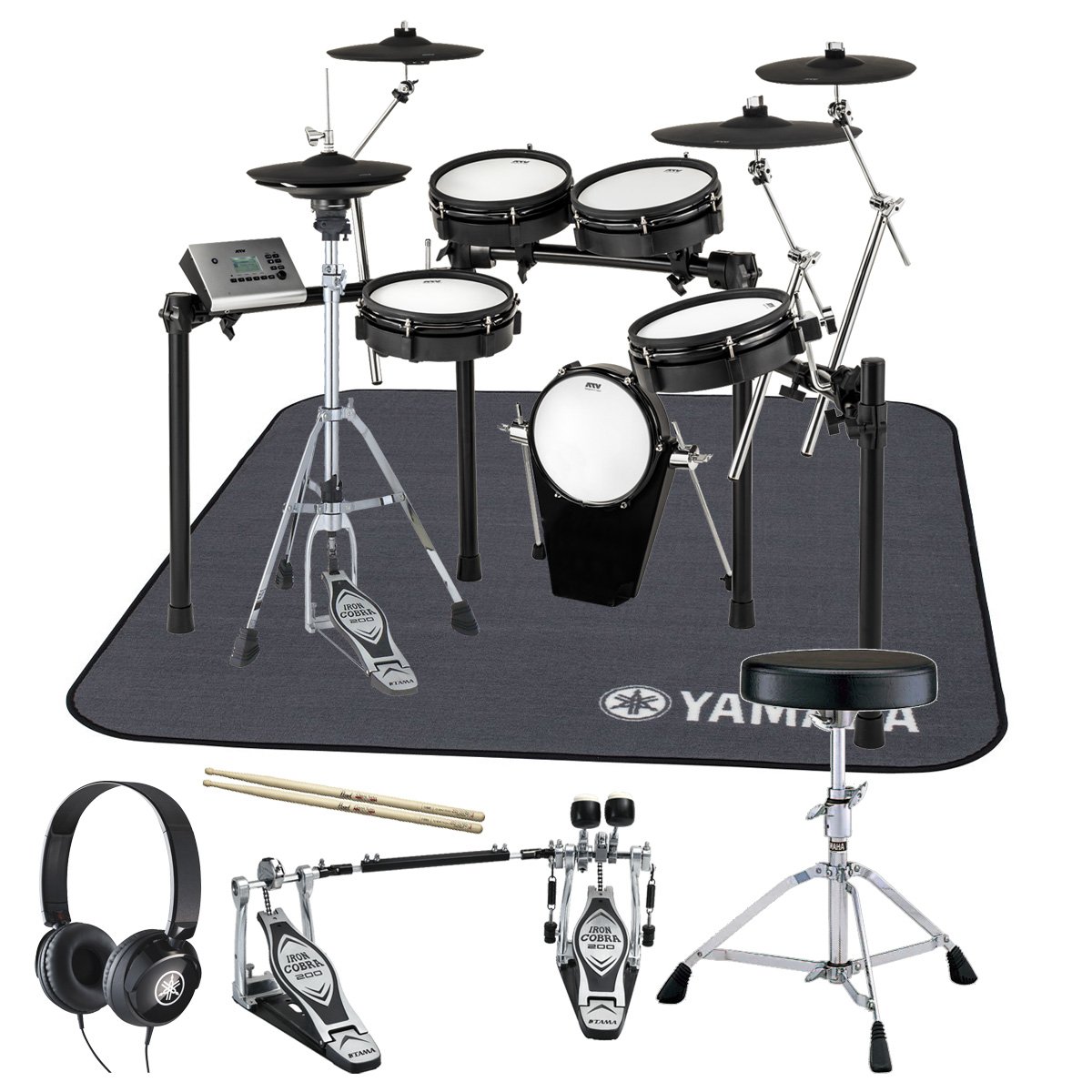 ATV / EXS-3CY 3シンバル ツインペダルフルセット w/ヤマハドラムマット【お取り寄せ商品】