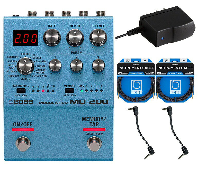【あす楽対象商品】BOSS / MD-200 Modulation [ACアダプター + ギターケーブル・パッチケーブルセット] MD200 ボス ギター【YRK】