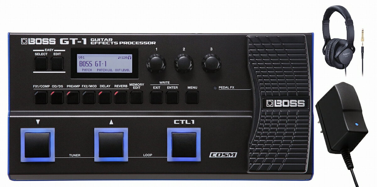 【あす楽対象商品】【純正ACアダプター Roland製ヘッドフォンセット】BOSS / GT-1 ボス ギター マルチエフェクター GT1【YRK】