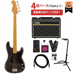 Fender / J Precision Bass Maple Fingerboard Black Gold VOXアンプ付属エレキベース初心者セット【YRK】《純正マルチツールプレゼント!/+0885978429608》