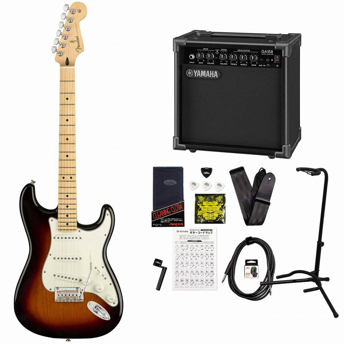 Fender / Player Series Stratocaster 3 Color Sunburst MapleYAMAHA GA15IIアンプ付属初心者セット《+4582600680067》