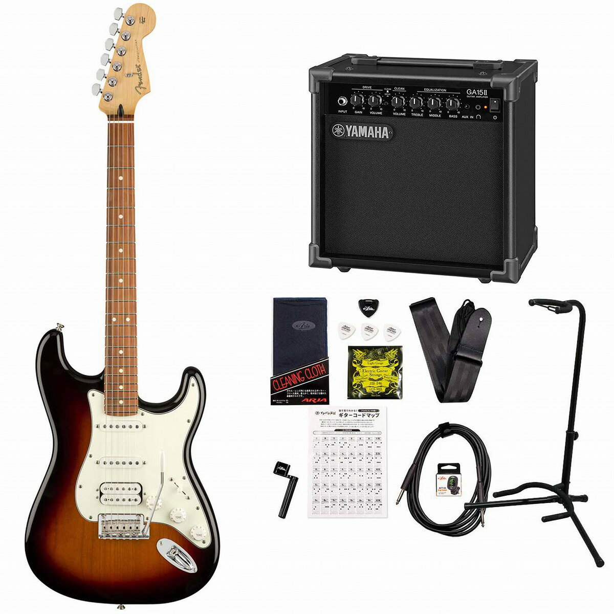 Fender / Player Series Stratocaster HSS 3 Color Sunburst Pau FerroYAMAHA GA15IIAvtS҃Zbgs+4582600680067t