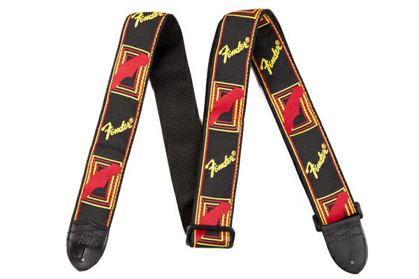 FENDER フェンダー / MONOGRAM STRAP BLACK/YELLOW/RED ギターストラップ【ACCセール】