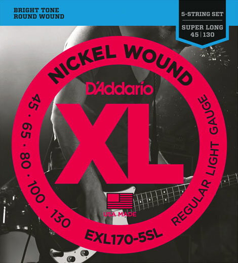 D'Addario / EXL170-5SL Regular Light 45-130 Super Long Scale 5-Strings 【★お取り寄せ】
