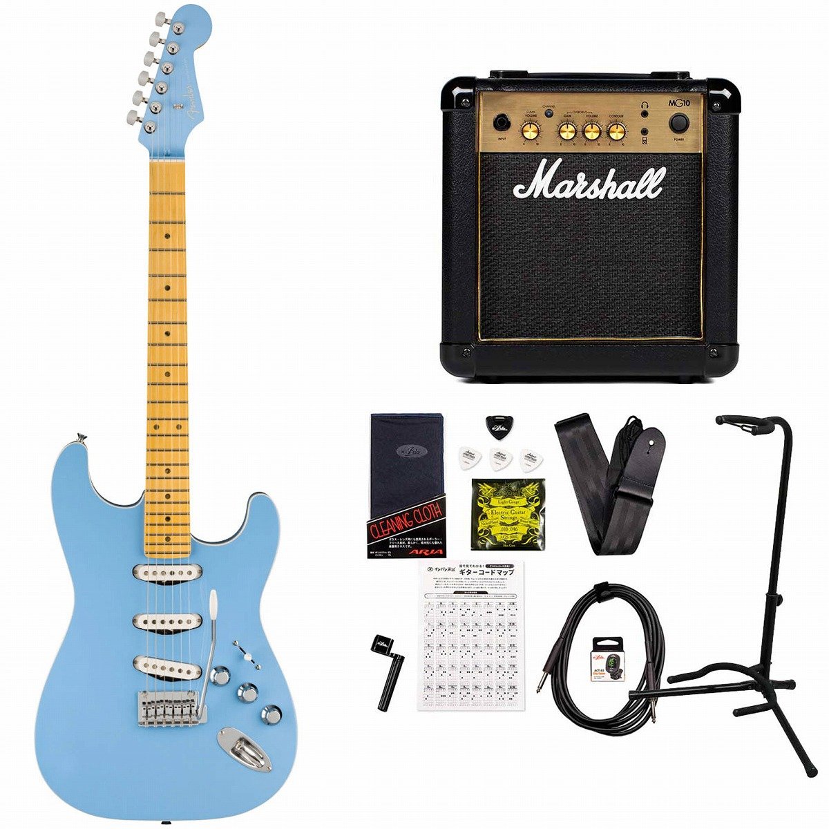 Fender / Aerodyne Special Stratocaster M California Blue MarshallMG10アンプ付属エレキギター初心者セット