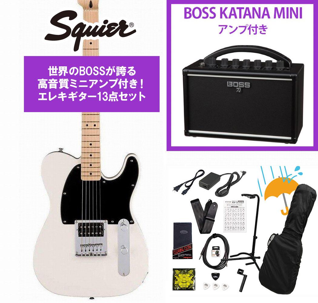 Squier by Fender / Sonic Esquire H Maple FB BK PG Arctic White BOSS KATANA MINI アンプ付き13点セット！【YRK】