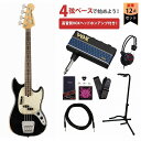 Fender / JMJ Road Worn Mustang Bass Black VOXヘッドホンアンプ3付属エレキベース初心者セットR【YRK】