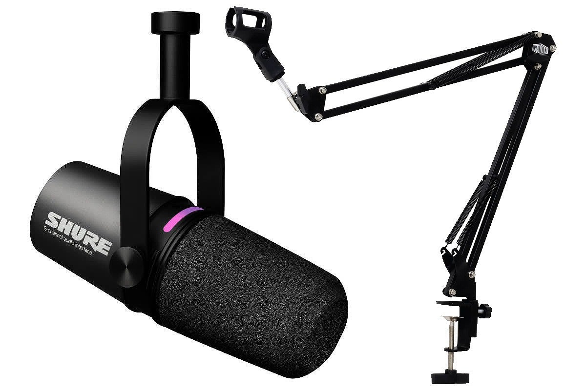 SHURE シュア / MV7i (MV7I-J)【アームスタンド セット！】スマートマイクロホン & インターフェース 【PNG】