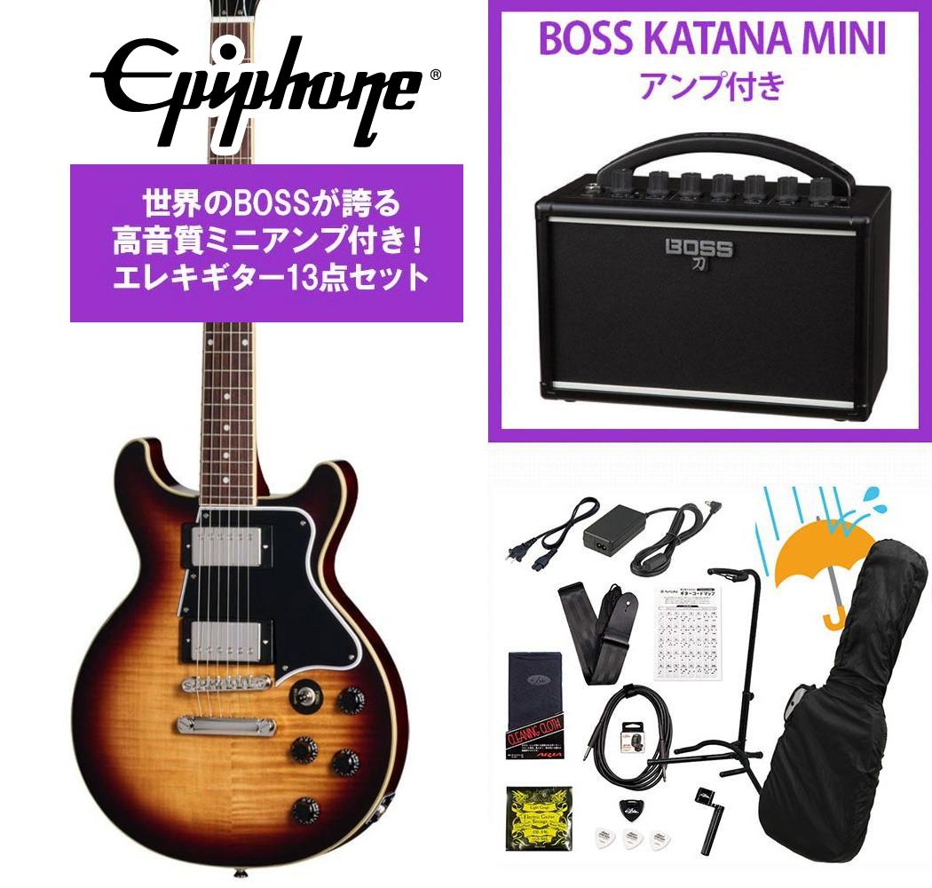 乐天商城 - Epiphone / Inspired by Gibson Les Paul Special Double Cut Figured Bourbon Burst エピフォン KATANA MINI アンプ付き13点セット！【YRK】
