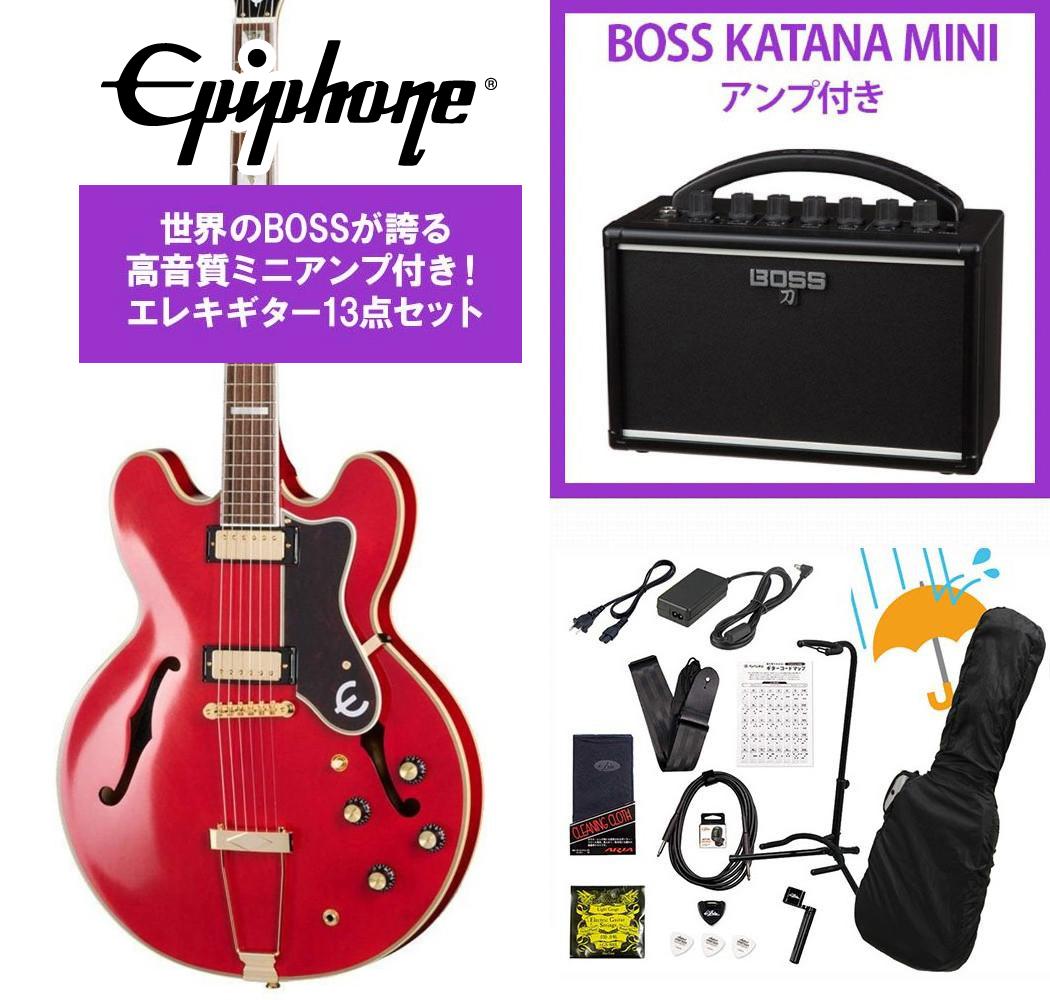 Epiphone / Masterbilt Gem Archer Sheraton Cherry Red ジェム アーチャー KATANA MINI アンプ付き13点セット！【YRK】
