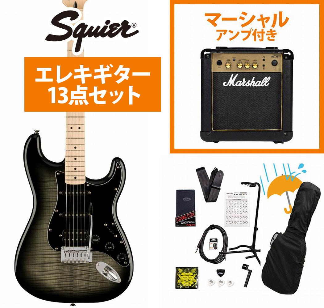 Squier by Fender / Affinity Series Stratocaster FMT HSS Maple FB BK PG...