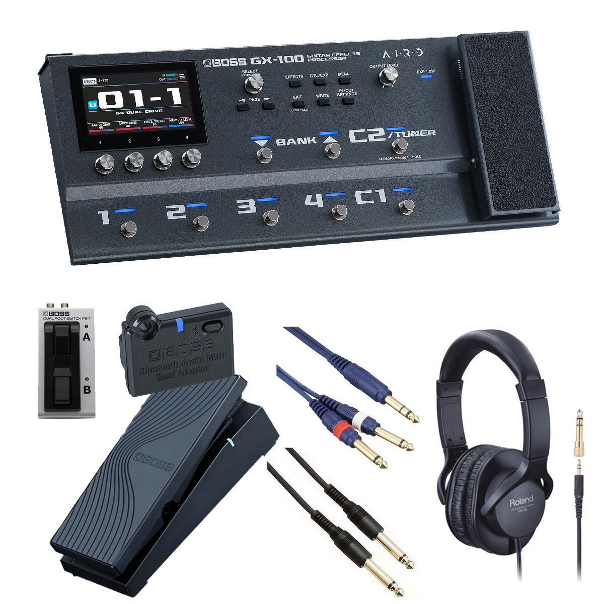 BOSS / GX-100 Guitar Effects Processor[��ͳ���ߤ˥�����ɥᥤ�����å�] FS-7 + EV-1-WL...