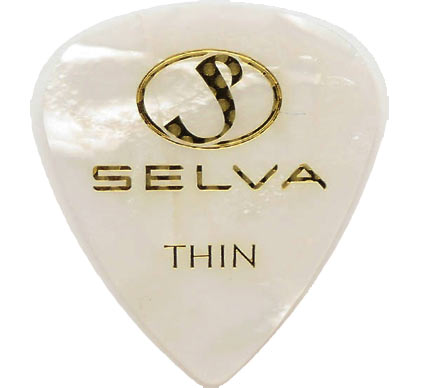 Selva / Rubber Grip Pick Tear Drop Thin(0.50mm) Pearloid 材質：セルロース 色：パーロイド （ラバー滑り止め付）【PNG】