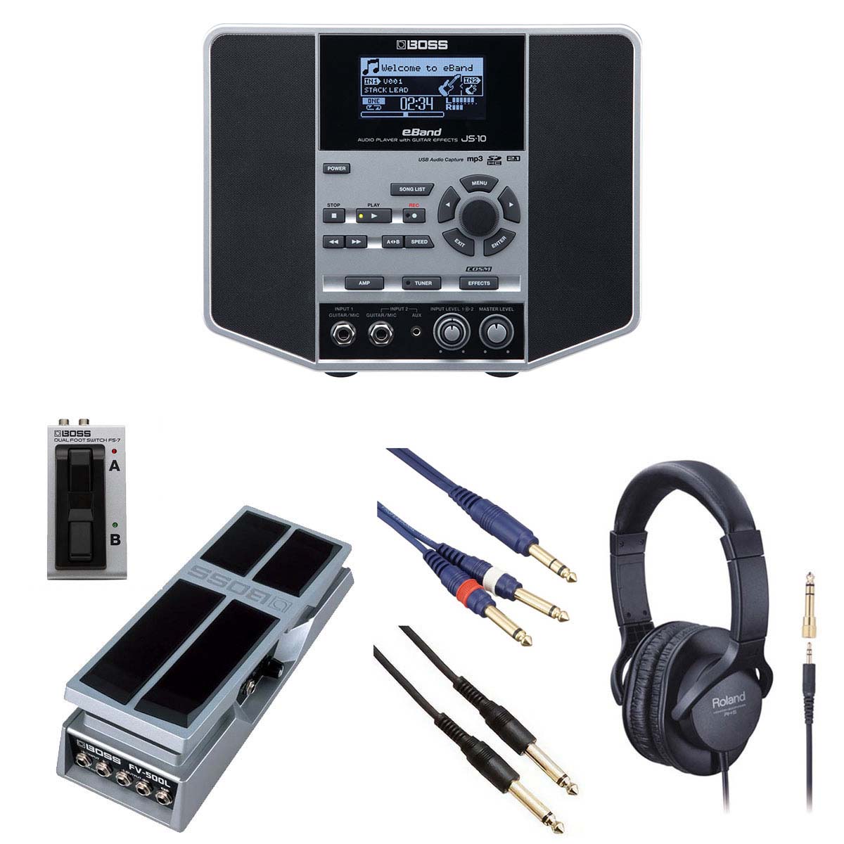 乐天商城 - BOSS / eBand JS-10 AUDIO PLAYER with GUITAR EFFECTS ボス JS10 オーディオ・プレーヤー[自由自在にサウンドメイクセット] FS-7 + FV-500L【PTNB】
