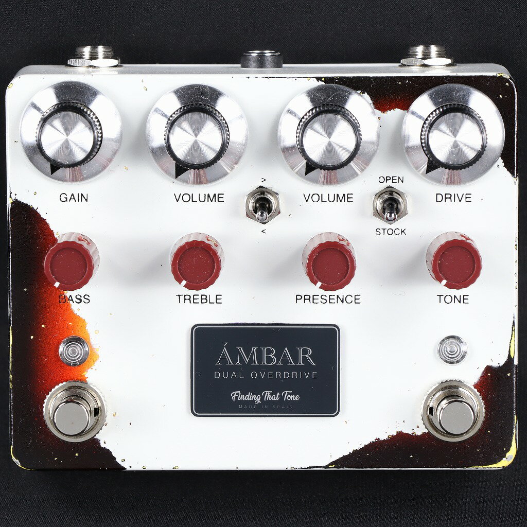 《購入特典有り》Finding That Tone / AMBAR Custom Paint Olympic White over 3Tone Sunburst Oxblood Knob Dual Overdrive オーバードライブ  《Fenderギター/ベース用シールドケーブルプレゼント》