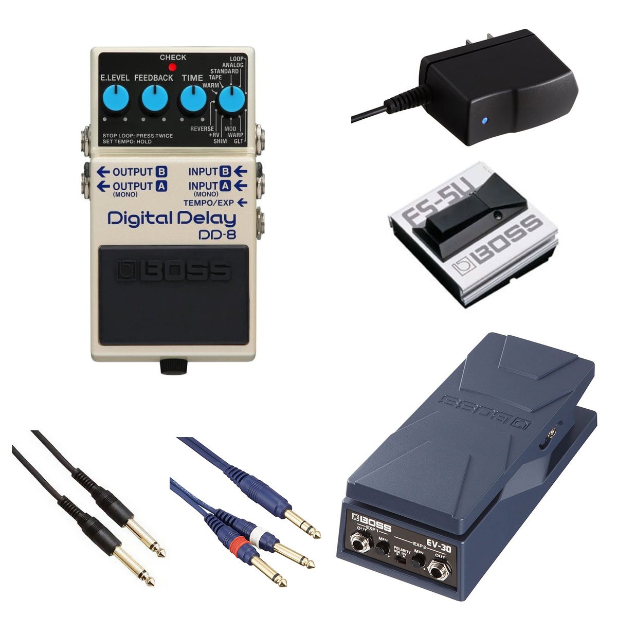 BOSS / DD-8 Digital Delay デジタルディレイ DD8 ボス ギター エフェクター[自由自在にサウンドメイクセット] FS-5U + EV-30【PTNB】