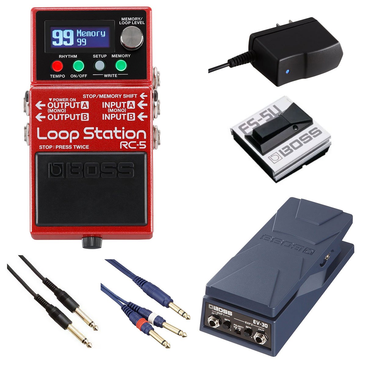 乐天商城 - BOSS / RC-5 Loop Station ループステーション ボス ギター ルーパー RC5[自由自在にサウンドメイクセット] FS-5U + EV-30【PTNB】
