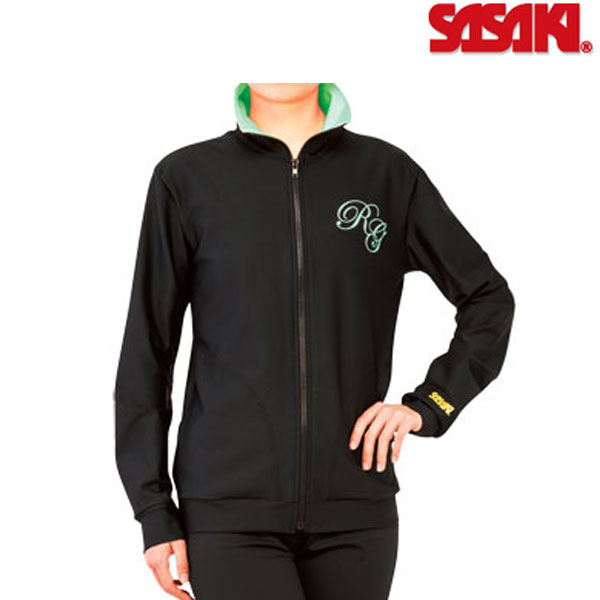 【4/7まで!!エントリーで最大1,000円OFFクーポンキャンペーン!】【受注生産】SASAKI ササキ カスタム ジップアップジャケット(黒色ジャケットのみ/襟裏カラー選択可)(ST-9434) 新体操 チームウェア カスタム オーダー プリント オリジナル