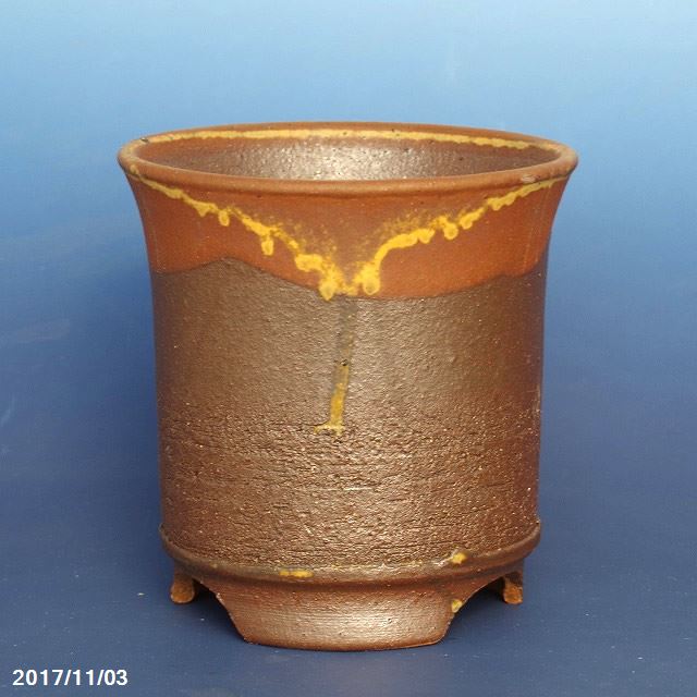 信楽焼 植木鉢 陶器 切立鉄釉鉢 5号 外径15cm 高さ15cm 【山野草鉢 多肉植物鉢 サボテン鉢 盆栽鉢 花木樹木苗 果樹苗 アガベ 塊根植物 珍奇植物 ビザールプランツ 蘭ラン科植物 観葉植物】