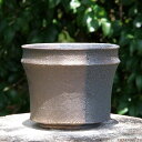 【現品・一点物No.1835】信楽焼 植木鉢 手びねり(ロクロ引き) 今井利幸作 金彩 左右掛分 5号 サナサービス 【当園オリジナル】【送料無料】【山野草鉢 ...