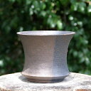 【30%OFFクーポン対象 〜7/11】【現品・一点物No.1854】信楽焼 植木鉢 手びねり(ロクロ引き) 今井利幸作 金彩 左右掛分 5.5号 サナサービス...