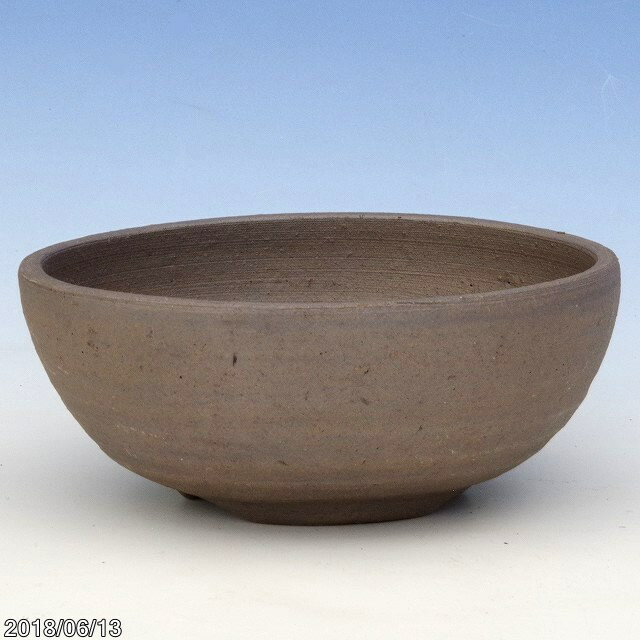 信楽焼 植木鉢 陶器　黒泥 手びねり(ロクロ引き)鉢 (I) 4号（直径12cm）　