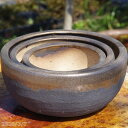 【10%OFFクーポン対象 ~7/26】信楽焼 植木鉢 陶器 金彩中深 3枚組(7号、5.5号、4.5号)【山野草鉢 多肉植物鉢 サボテン鉢 盆栽鉢 果樹苗 アガベ 塊根植物】