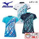 【1点までメール便可】ミズノ【MIZUNO】ラケットスポーツ レディース ゲームシャツ Tシャツ 半袖 62JA2702 2022秋冬 (ソフトテニス/バドミン...