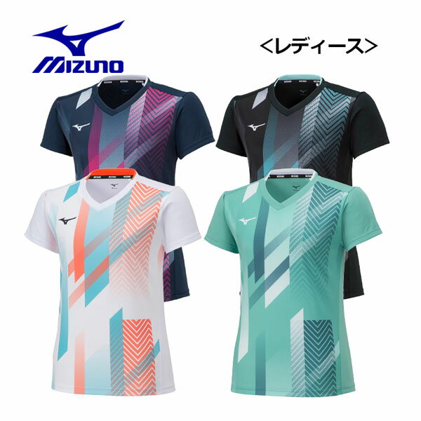 【2023 春夏】 ミズノ 【MIZUNO】 レディース ゲームシャツ (ラケットスポーツ) 62JAA203 (女性用/ウィメンズ/Tシャツ/半袖/テニス/ソフトテニス/バドミントン/半袖シャツ/トレーニングウェア/スポーツウェア)