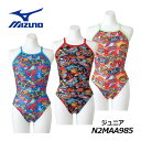 ミズノ 【MIZUNO】 ジュニア 競泳練習用 ミディアムカット N2MAA985 練習水着 (子供用/小学生/女の子/スイムウェア/エクサ―スーツ/水泳/競泳/トレーニング水着/スイミング/プール)(4)