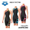 アリーナ【ARENA】ジュニア 【WA承認】レーシング ワンピース スパッツ(オープンバック・ハーフレッグ) AS4FRC58G 競泳水着 2024秋冬 (子供用/小学生/初級スイマー/公式大会可/スイムウェア/水着/水泳/競泳用水着/スイミング/プール)