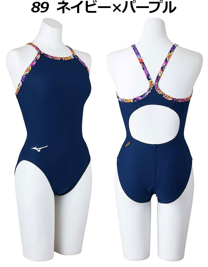 石田スポーツ BRIO 楽天市場店のミズノ【MIZUNO】ジュニア 競泳練習用 ミディアムカット N2MAB987 練習水着 2024秋冬 (子供用/小学生/女の子/スイムウェア/エクサ―スーツ/水泳/競泳/トレーニング水着/スイミング/プール)｜アングル2
