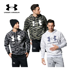 【2022 秋冬】アンダーアーマー【UNDER ARMOUR】メンズ UAライバルフリース ビッグロゴプリント フーディー / プリント ジョガーパンツ 1375511 / 1375512 トレーニングウェア上下セット (男性用/裏起毛/スウェットパーカー/スポーツウェア/スウェット上下/スエット)