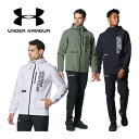 【2023 秋冬】アンダーアーマー【UNDER ARMOUR】メンズ UAブラッシュドウーブン フルジップ フーディ / UAブラッシュドウーブン パンツ 1381347 / 1381349 トレーニングウェア上下セット (男性用/防寒/撥水加工/裏起毛/スポーツウェア上下セット)