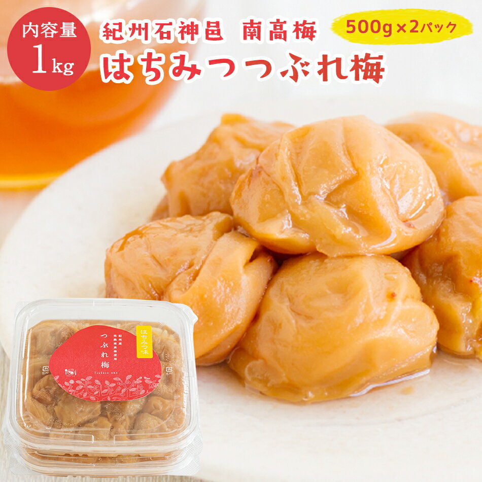 【送料無料】紀州南高梅 はちみつ 味 つぶれ梅1kg [塩分5％] （500g×2）つぶれ つぶれ梅 はちみつ梅 はちみつ梅干し 梅干し 梅干 漬物 石神邑 紀州 南高梅 お弁当 おにぎり 訳あり