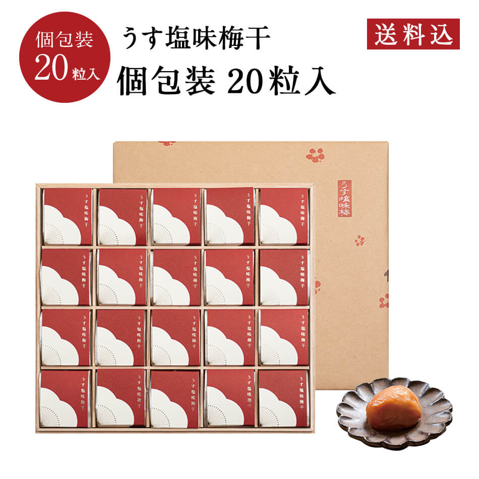 【特選個包装】うす塩味個包装[塩分8％] 20粒個包装 小分け お取り寄せ 梅干し 梅干 石神邑 石神 南高梅 ギフト プレゼント お取り寄せ おしゃれ かわいい プチギフト 内祝 引出物 弔事 法要 お返しのサムネイル