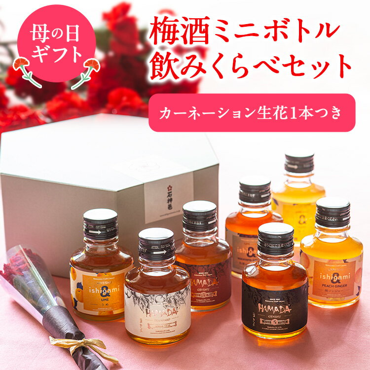 【母の日限定】飲みくらべ セット【送料込】[梅酒HAMADA 3種 (スタンダード/3年熟成/5年熟成) ishigami& 4種 (うめ/桃ジンジャー/和歌山サングリア/ゆず)]