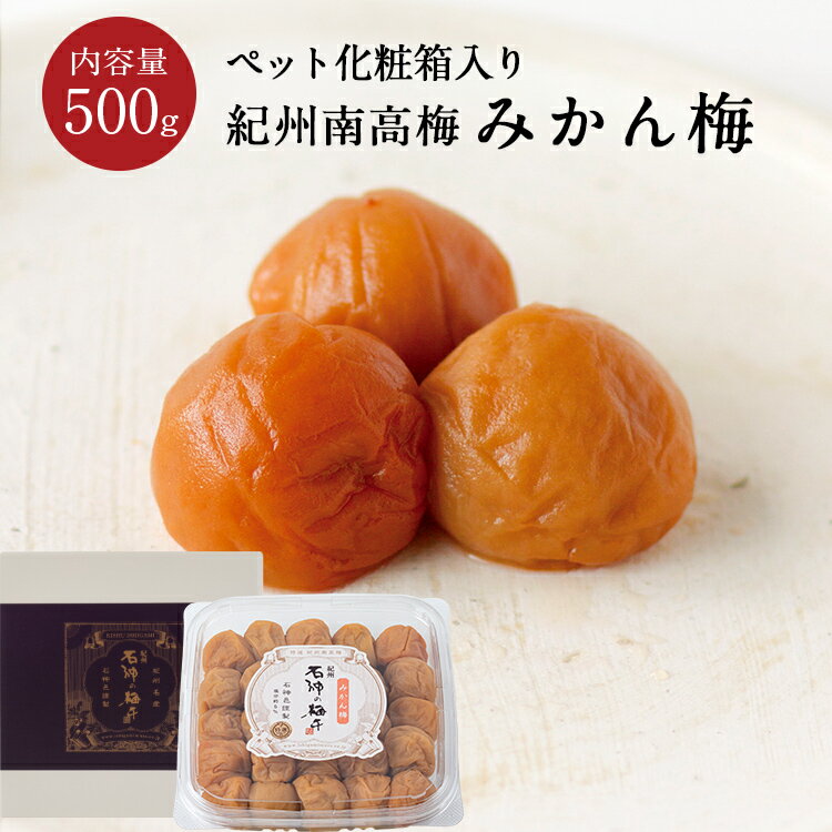 紀州南高梅 みかん梅 [塩分5％] ペット化粧箱入り 500g梅干し 梅干 みかん みかん梅 漬物 石神邑 紀州 南高梅 お弁当 おにぎりのサムネイル